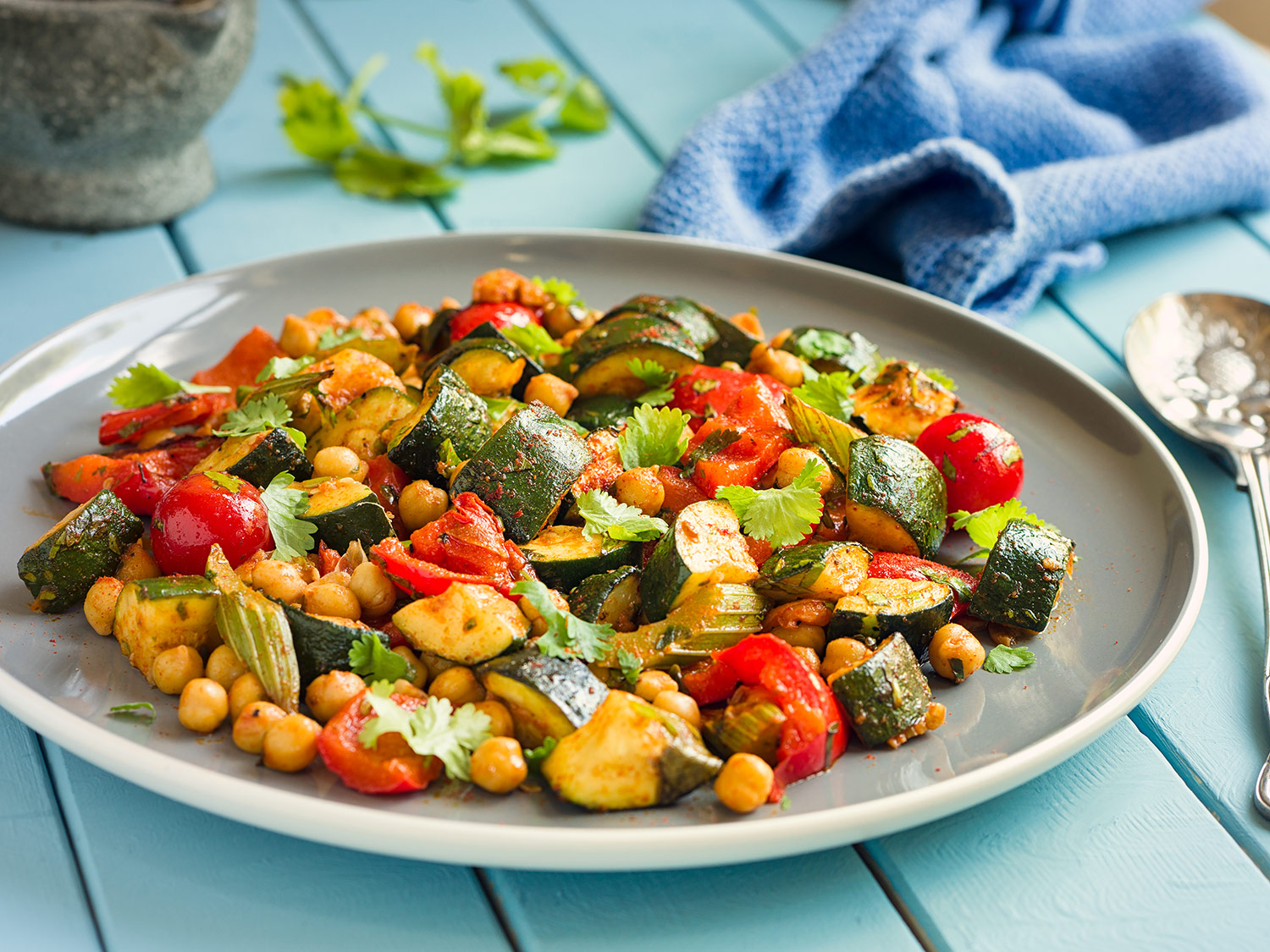 Spicy Roasted Vegetable With Chickpeas Recipe